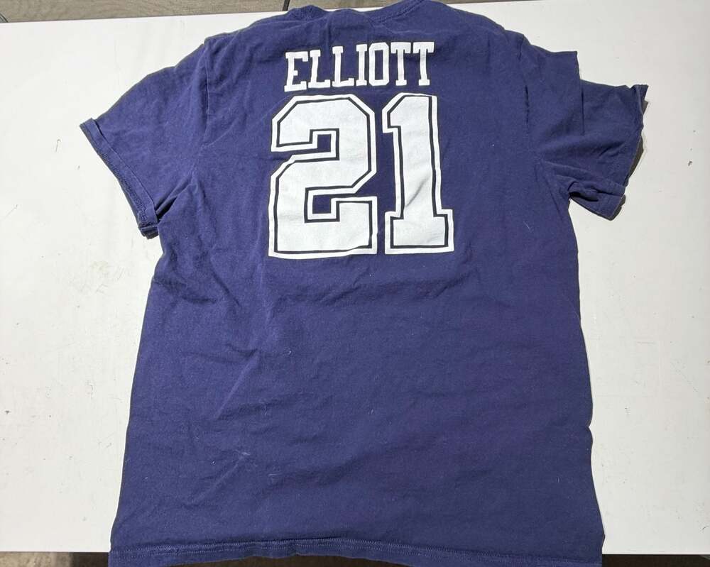 Dallas Cowboys Ezekiel Elliott #21 Navy Blue Player T-Shirt Size M